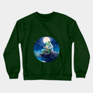 Frog Fishing in the Moonlight Crewneck Sweatshirt